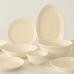 白屿 青森系列奶白色餐具套装陶瓷盘米饭碗乔迁礼物搬家餐具