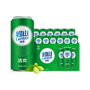 青岛啤酒（Tsingtao）崂山啤酒清爽8度500ml*12听 整箱装