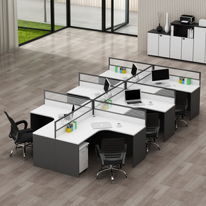 职员办公桌简约现代4/6人位员工桌屏风财务卡座桌椅组合办公家具