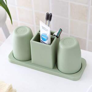 简易情侣牙膏盒欧式牙膏卫生间用具收纳筒牙刷架套装梳子置物韩版
