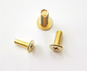 镀铜金色CM薄头螺丝大扁平头十字小螺丝钉M2M2.5M3M4M5M6 *3-30mm
