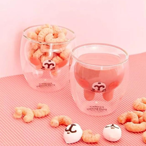 韩国卡赫娜拉小兔子双层玻璃杯子家用生日伴手礼品杯子