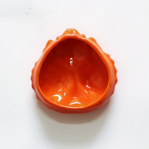 日式和风 陶瓷碟 蟹形碟  橙色螃蟹盖 日料餐具 珍味碟餐具螃蟹碗
