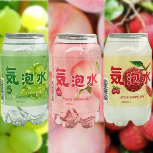 韩国熊古屋气泡水350ml*6瓶桃子味葡萄荔枝味汽水混搭罐装整箱
