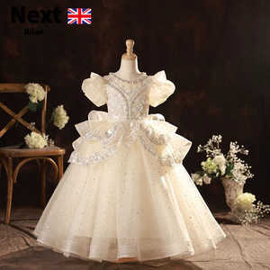 英国next新款儿童礼服公主裙小女孩花童婚纱钢琴演出主持人晚礼服
