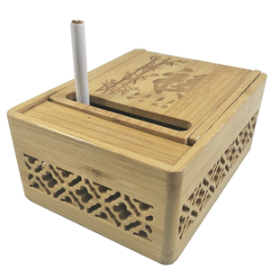 楠竹弹烟盒竹子自动弹烟器创意个性烟跳机高档竹质烟盒车载弹烟