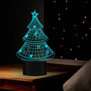 外贸圣诞树小夜灯 创意电子礼品3D灯 触摸节能氛围台灯FS-2823