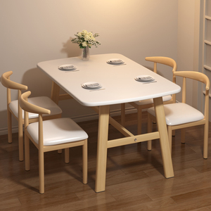 桌子餐饮商用长方形餐桌家用小户型一桌四椅快餐店桌椅组合经济型