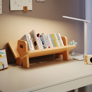 桌面实木书架书桌置物架简易小型书本桌上收纳免打孔宿舍儿童书柜