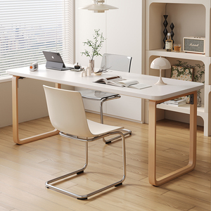 电脑桌卧室实木腿学生学习桌家用双人书桌写字桌简约现代办公桌子