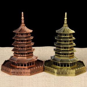 卓好 雷峰塔模型手工雷峰塔纪念品金属摆件杭州西湖旅游纪念品