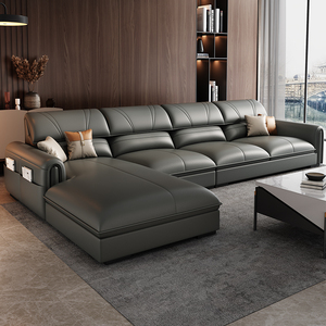 北欧现代简约客厅科技布沙发小户型家用轻奢贵妃布艺羽绒沙发组合