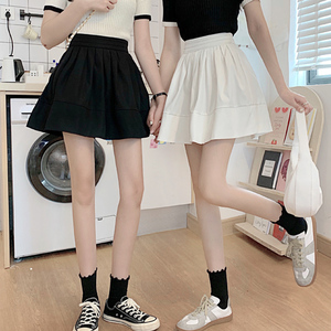 白色半身裙女2024夏季新款韩版百搭学生减龄A字裙高腰显瘦短裙子