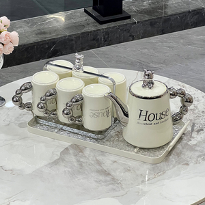 高颜值轻奢陶瓷水壶茶杯茶具水杯套装家用客厅杯具待客喝水凉水壶