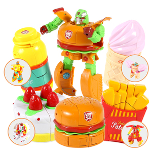 儿童食物变形玩具蛋糕冰淇淋薯条汉堡机器人金刚益智男孩女孩套装