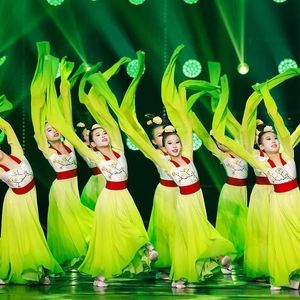 六一儿童演出服女童水袖舞蹈采薇踏春行中国风少儿古典舞表演服装