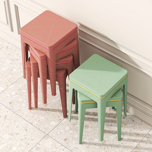 塑料凳子加厚家用现代简约大人结实餐桌高凳子加高轻奢椅子可叠放