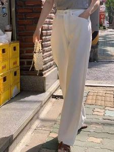 PTWO799  2024夏季新款 韩国东大门代购 清纯高腰显瘦直筒牛仔裤