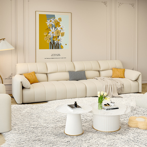 亚羽真皮沙发头层牛皮现代简约客厅大小户型直排北欧风格家具组合