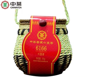 中茶六堡茶6166小箩装黑茶散茶250g/箩广西梧州六堡茶
