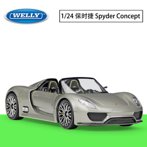 威利1:24保时捷918Spyder Concept敞篷仿真合金汽车跑车模型收藏