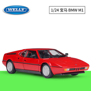 WELLY威利1:24宝马BMW 红色M1跑车仿真合金汽车模型玩具收藏摆件