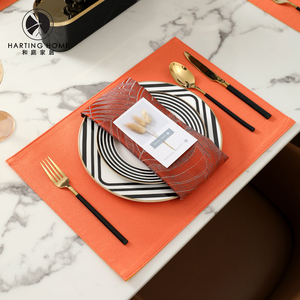 和庭布艺餐垫ins风格橙色餐盘垫碗垫隔热垫轻奢家用餐具垫餐桌垫