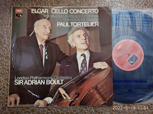 托特里埃 Tortelier 埃尔加 大提琴协奏曲 鲍尔特EMI英首 LP 黑胶