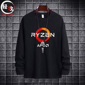 Ryzen锐龙AMD处理器电脑发烧友长袖T恤男女打底衣服休闲宽松体恤