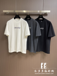 Givenchy纪梵希 2024春夏男士短袖刺绣字母logo做旧短袖圆领T恤