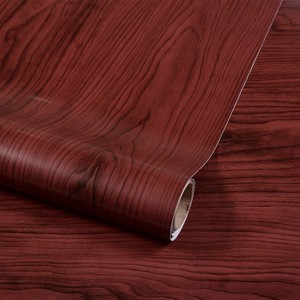 红木纹贴纸防水家具柜子桌面红色翻新木门中式墙纸自粘壁纸木纹纸