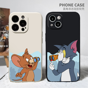 猫和老鼠适用8苹果13手机壳11液态硅胶iPhone12Promax情侣vivoiqooz5华为nova7荣耀v40小米12x汤姆oppofindx3