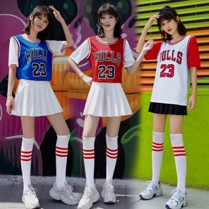 新款女团健美操啦啦操服装演出服学生韩版拉拉队套装篮球宝贝女装