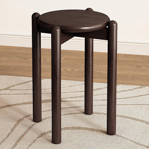 凳子家用可叠放非实木小圆凳中式餐桌凳省空间经济型新款简易矮凳