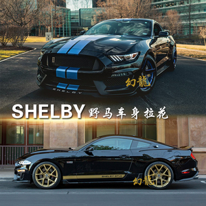 野马GT汽车车身拉花引擎盖Shelby机盖侧裙个性改装贴纸划痕贴