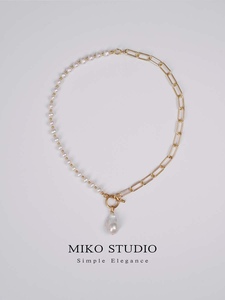 miko原创买一送一巴洛克AB款项链一款多戴可拆卸珍珠吊坠轻