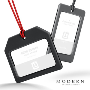 摩登MODERN创意简约超薄工作证工牌卡套硬壳两面插卡门禁公交饭卡