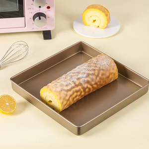 蛋糕卷烤盘模具28x28毛巾卷方盘烤箱用不粘雪花酥盘方形家用烘焙