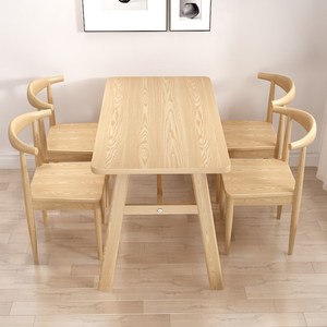 吃饭卓棹槕攴桌餐桌家用仿实木现代简约餐厅小吃桌椅组合奶茶饭桌