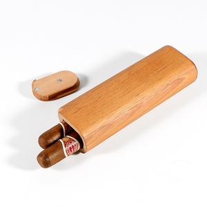雪松实木雪茄盒便携式 2支装3支装雪茄保湿盒外出旅行雪茄保护盒
