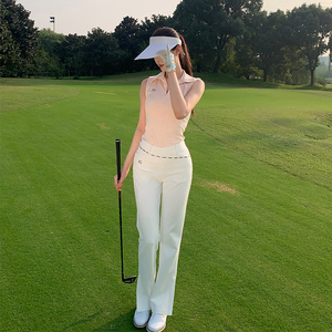 Regolf运动气质弹性polo领上衣女高尔夫网球长裤套装休闲新款显瘦