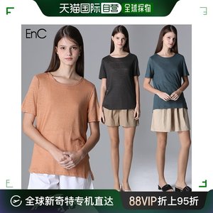 韩国直邮EnC T恤 [EnC] 亚麻材质 圆领 短袖 T恤