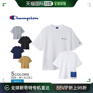 日本直邮CHAMPION 短袖 T恤男式灰色C3-VS318保暖休闲半袖冠军