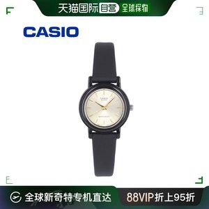 日本直邮Casio卡西欧同款时装表黑色表带金色指针圆盘手表女表