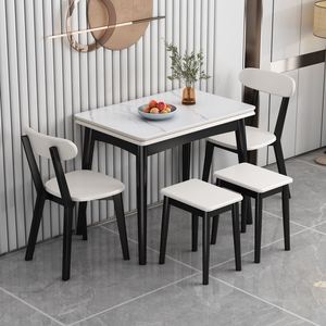 歺桌孑馋飺餮歹小户型折叠餐桌现代简约家用可伸缩长方形北欧实木