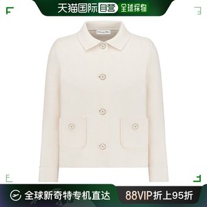 Dior迪奥女士外套白色科技针织单排扣口袋翻领显气质