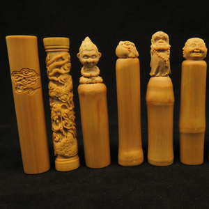 实心玉竹雕刻手把件高密玉化文玩木雕礼品老梅竹小金条竹雕代加工