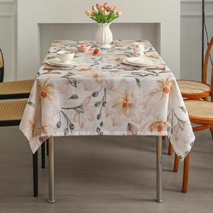 美式小清新木梨花桌布田园风长方形布艺桌布感餐桌布