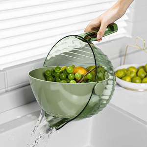 厨房洗菜盆沥水篮双层滤水篓客厅水果盘创意洗水果大容量家用菜盆