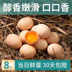 我老家谷物鸡蛋45g*8枚农林散养新鲜土鸡蛋柴鸡蛋草鸡蛋